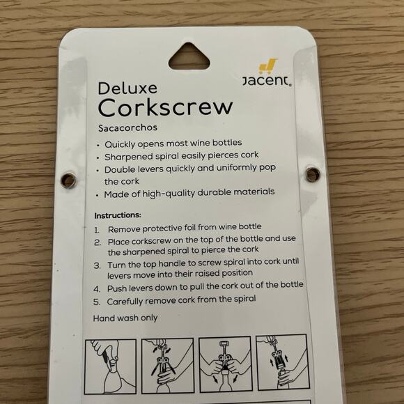 Deluxe Wine Corkscrew The Bar Sacacorchos Brite Concepts Black with Gold - Picture 3 of 5